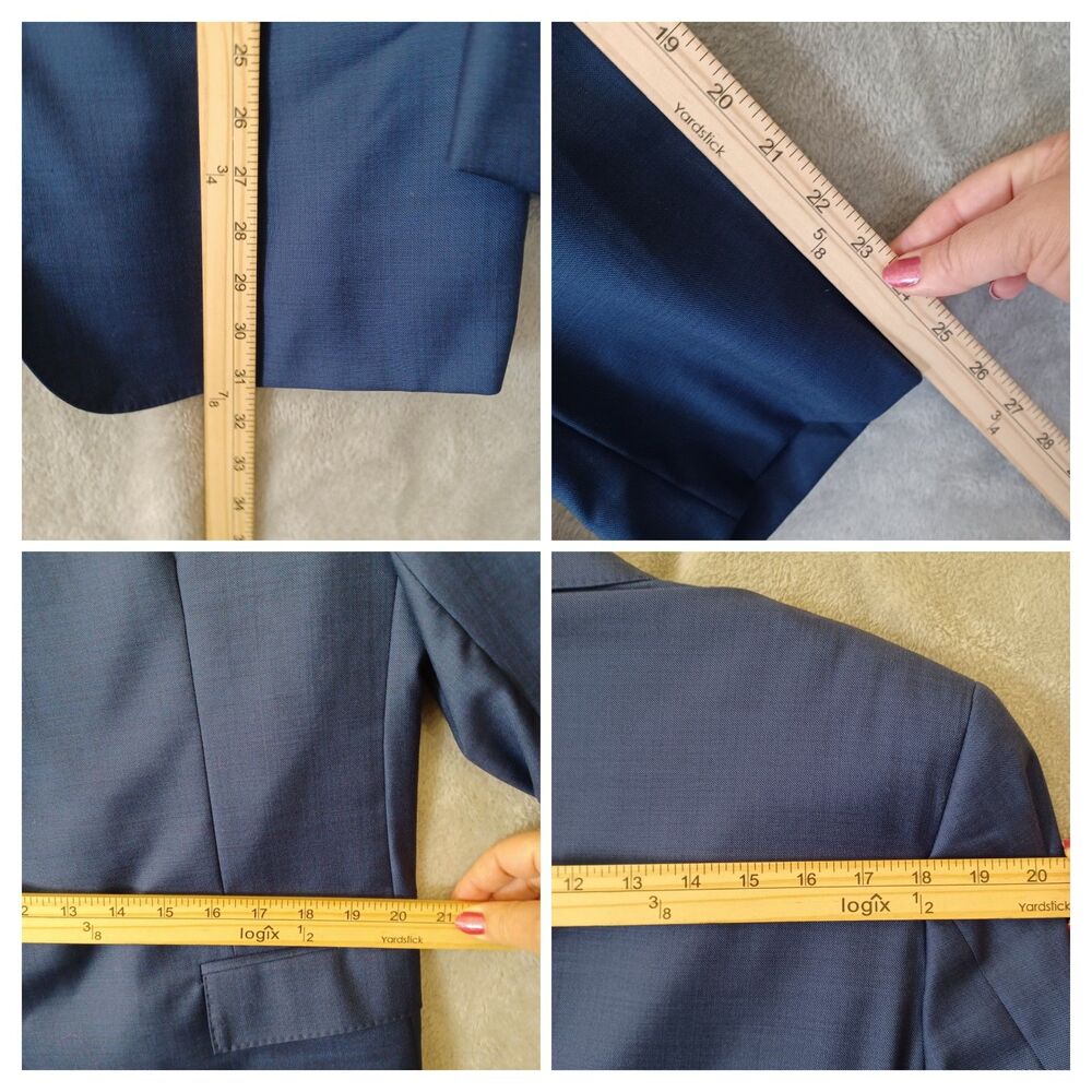 Brooks Brothers 1818 Regent Vitale Barberis Canonico Wool Sport Coat Blue 46R - Picture 8 of 8